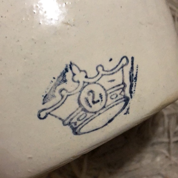 Primitive Robinson Ranbottom Blue Crown #2 Stone Ware Pottery Jar-Made in USA - Picture 14 of 14